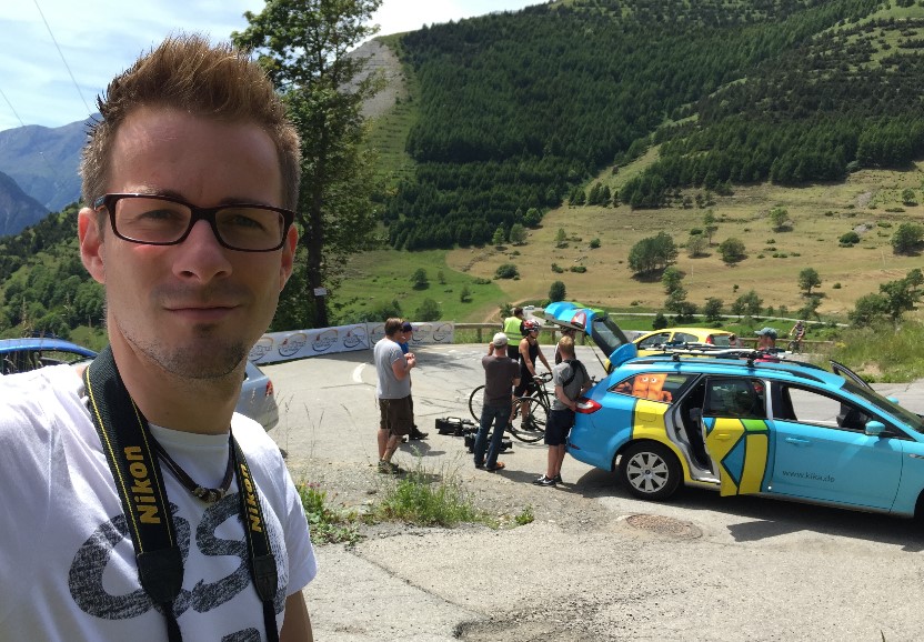 Das Drehteam auf dem Alpe d’Huez